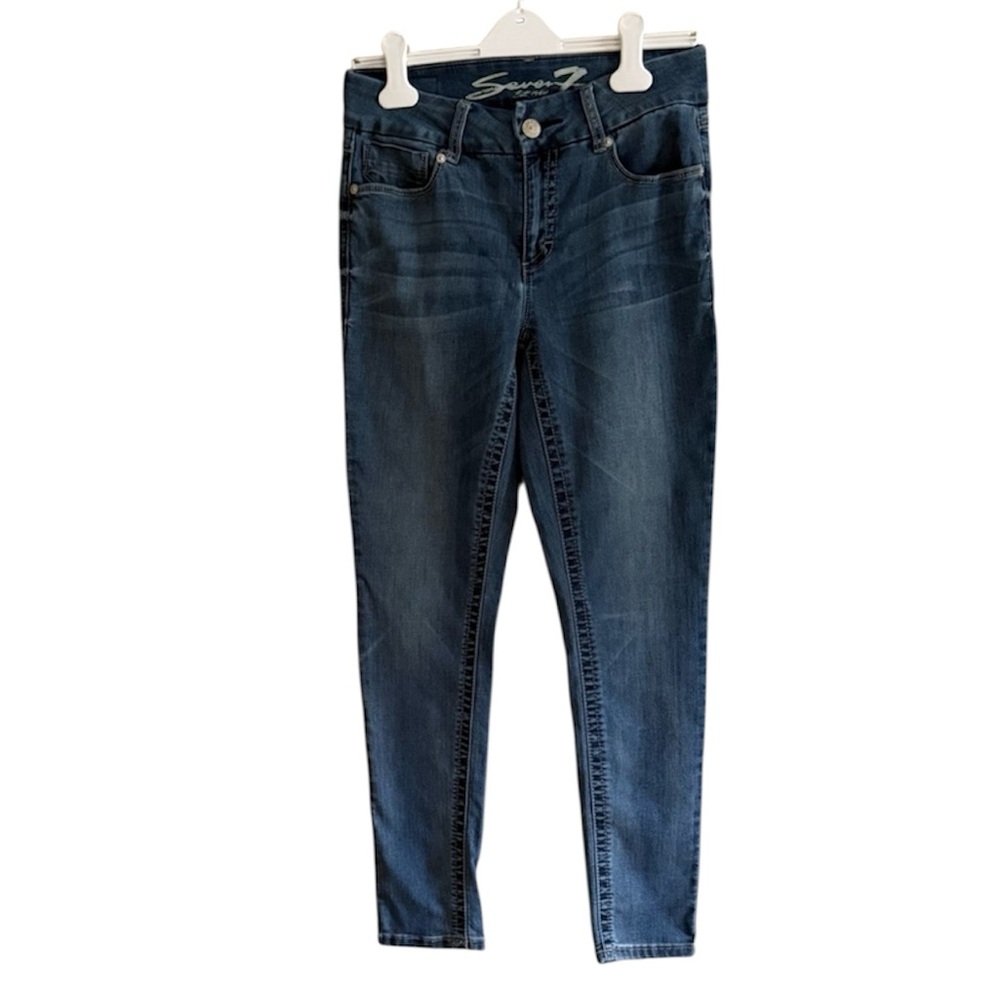 Seven7 Tummyless Slimmer Distressed Slim Fit Jeans Size 10